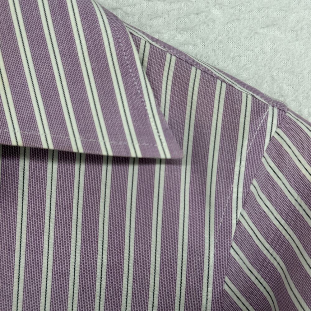 BROOKS BROTHERS Shirt Womens 4 Tailored Non Iron Stretch Button Up Stripe Purple